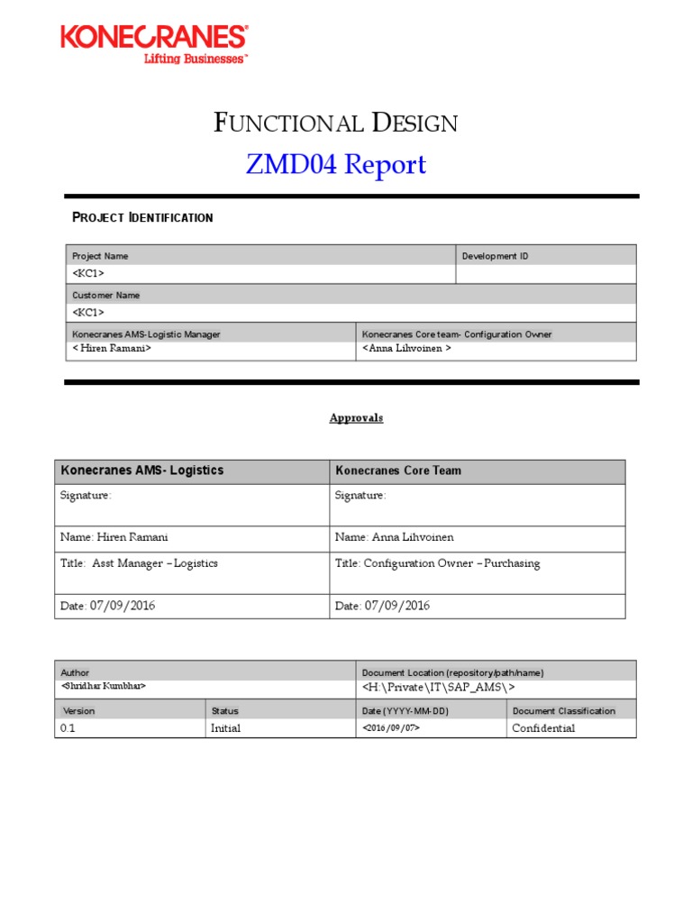 ZMD04 Report Functional Design Overview | PDF | Information Technology ...