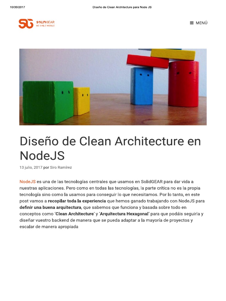 Diseño de Clean Architecture para Node JS | PDF