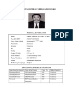 Curriculum Vitae / Application Form: Personal Information