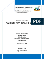 Variable DC Power Supply: Electronics 1 Laboratory