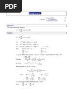 Differential Equations - Solved Assignments - Semester Fall 2004