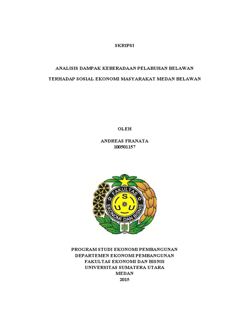 Skripsi Analisis Dampak Keberadaan Pelabuhan Belawan Terhadap Sosial Ekonomi Masyarakat Medan Belawan