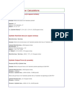 Hydraulic Cylinder Calculations