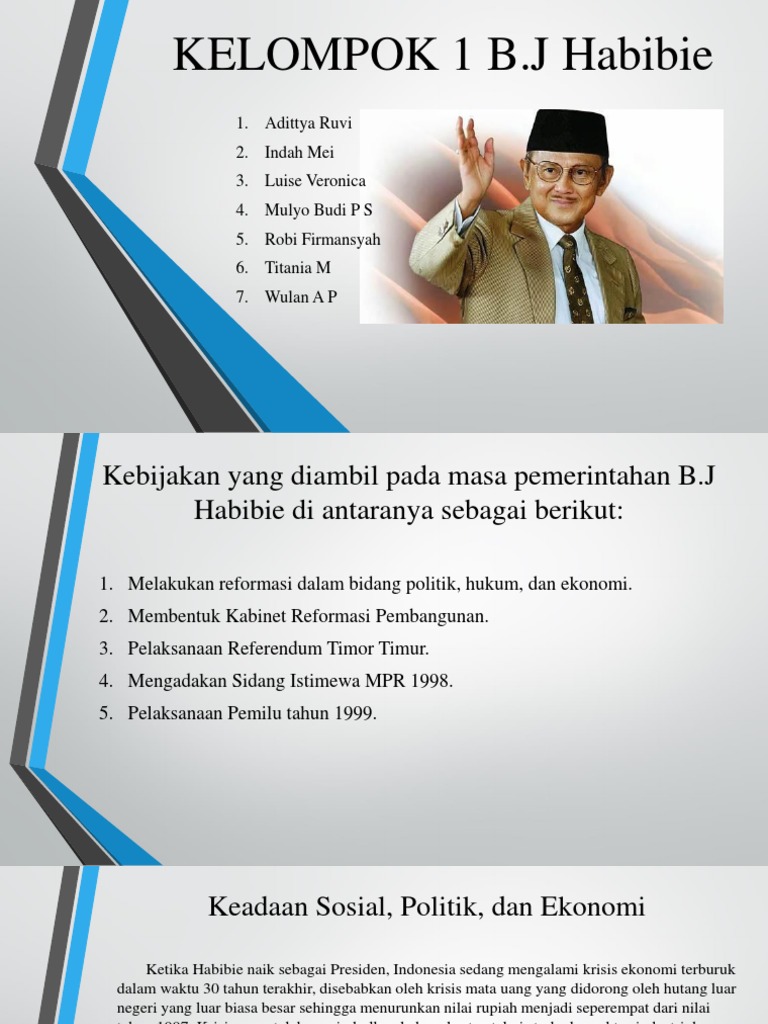 Kebijakan Pada Masa Pemerintahan Bj Habibie Belajar