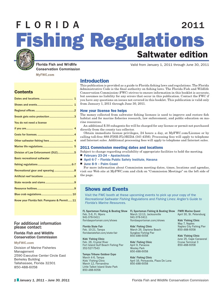 Florida Saltwater Fishing Regulations, PDF