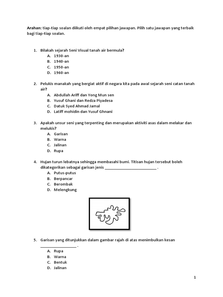 Soalan Akhir Tahun Seni Ting 1