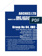 Archies LTD Imc Assignment: Group No 04, IMC - B