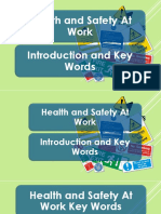 Health and Safety at Work Introduction and Key Words