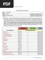 Nursing Skills Checklist: Instructions