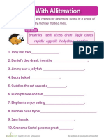 Alliteration Activity PDF