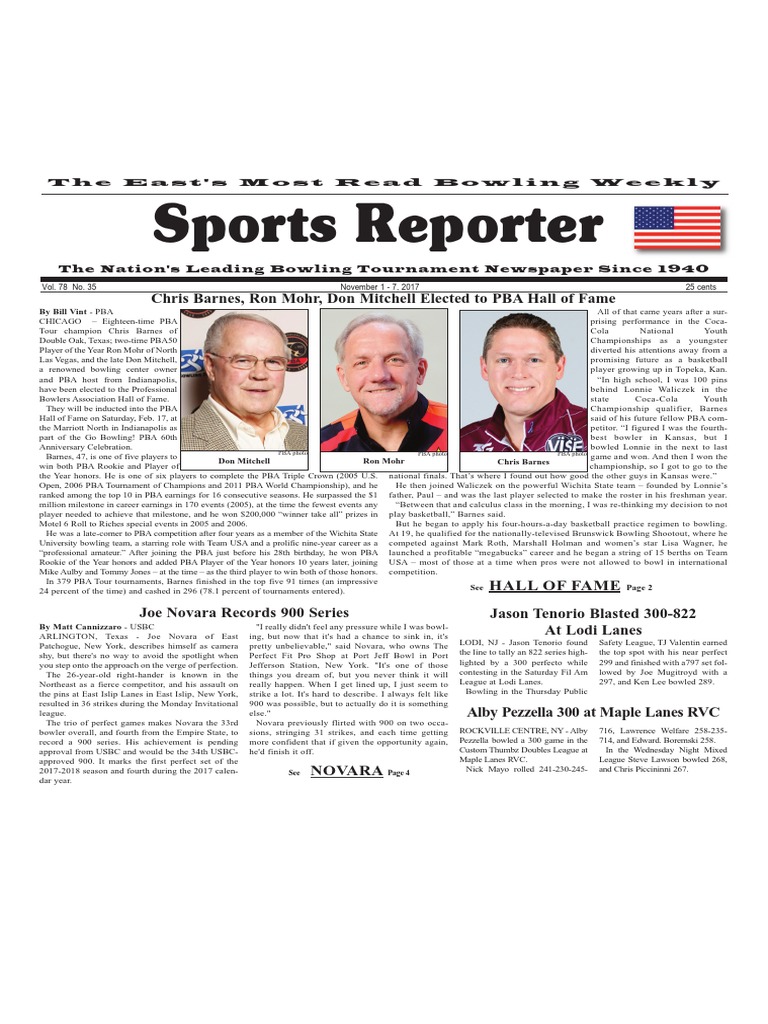 kathy November 1 - 7, 2017 Sports Reporter | PDF | Precision