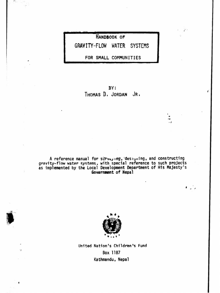 Design and Construction of GravityFlow Water Systems A Handbook for