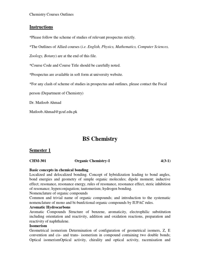 BS Chemistry | PDF | Absorption Spectroscopy | Chemical Equilibrium