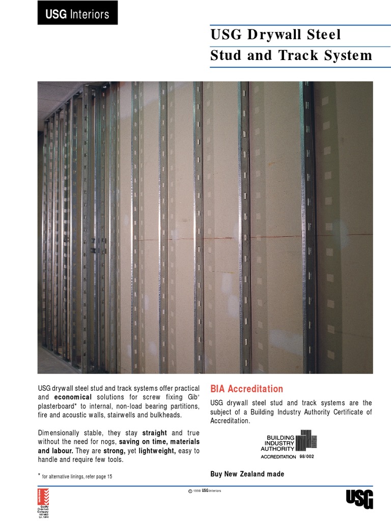 USG Steel StudHoles PDF Drywall Wall