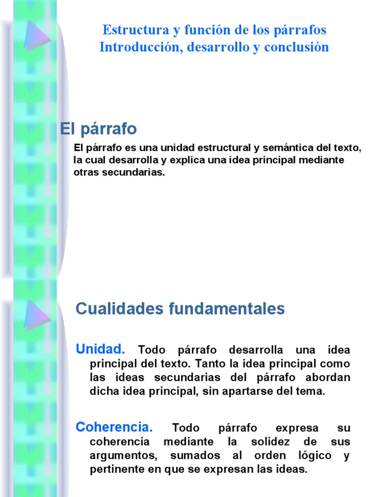 Estructura y función de los párrafos