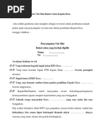 Contoh Naskah Pidato Visi Misi Bakal Calon Kepala Desa