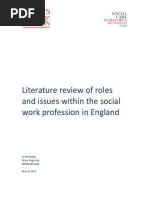 Literature Review Roles And Issues Within The Social Work