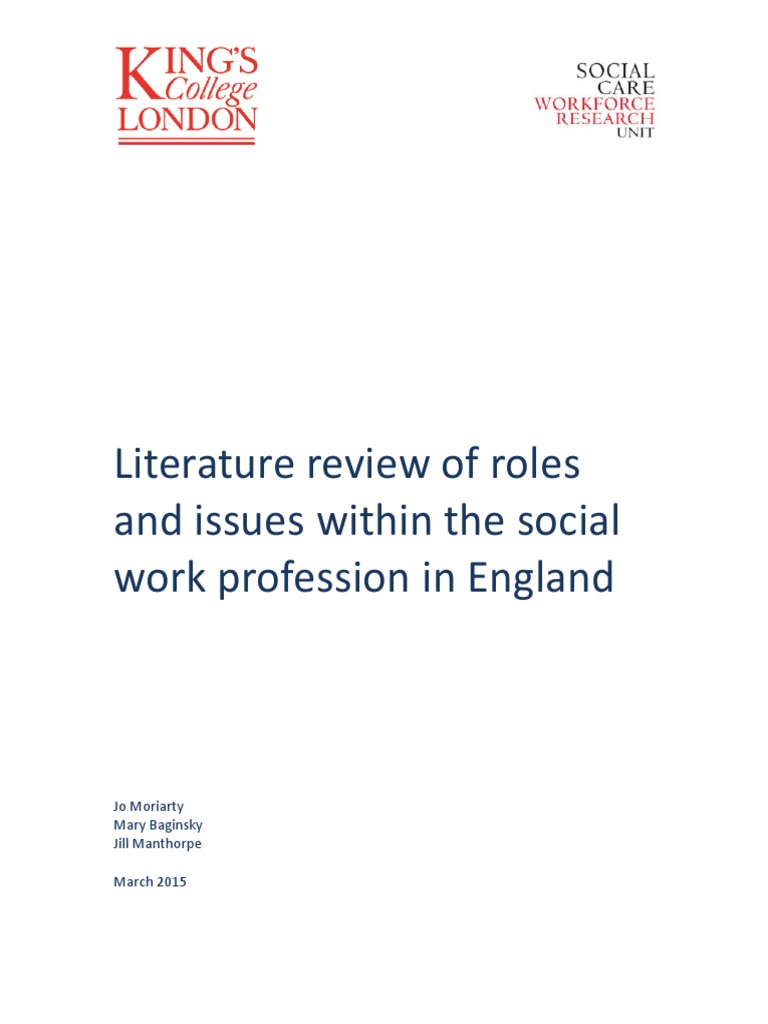 Literature Review Roles and Issues Within The Social Work Profession in ...