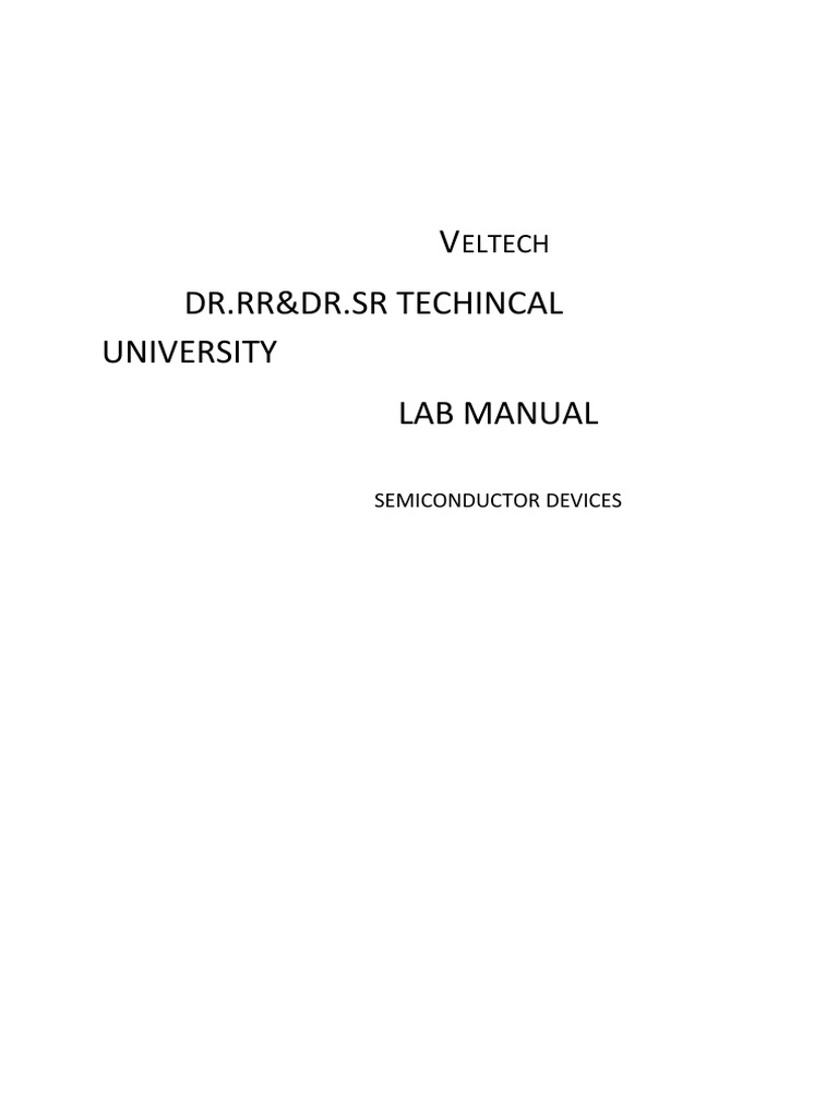 Semiconductor Devices Lab Manual | PDF | Bipolar Junction Transistor ...