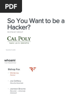 CalPoly-So You Want To Be A Hacker-10Nov2014 PDF