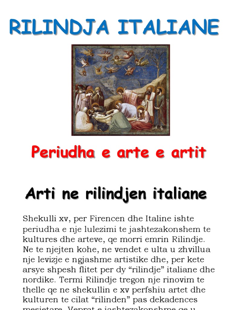 Projekt Vizatim Rilindja Italiane Klasa VIII | PDF