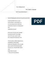 STD IV English Language Worksheet