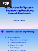 Introduction To Systems Engineering Practices:: Session I - Requirements