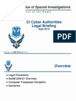Air Force Office Of Special Investigations Cl Cyber Authorities Legal Briefing Sept 2016 