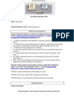 CD 12 Curriculum Experience Plan Cooking 2