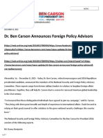 2015.12.08 - Dr. Ben Carson Announces Foreign Policy Advisors