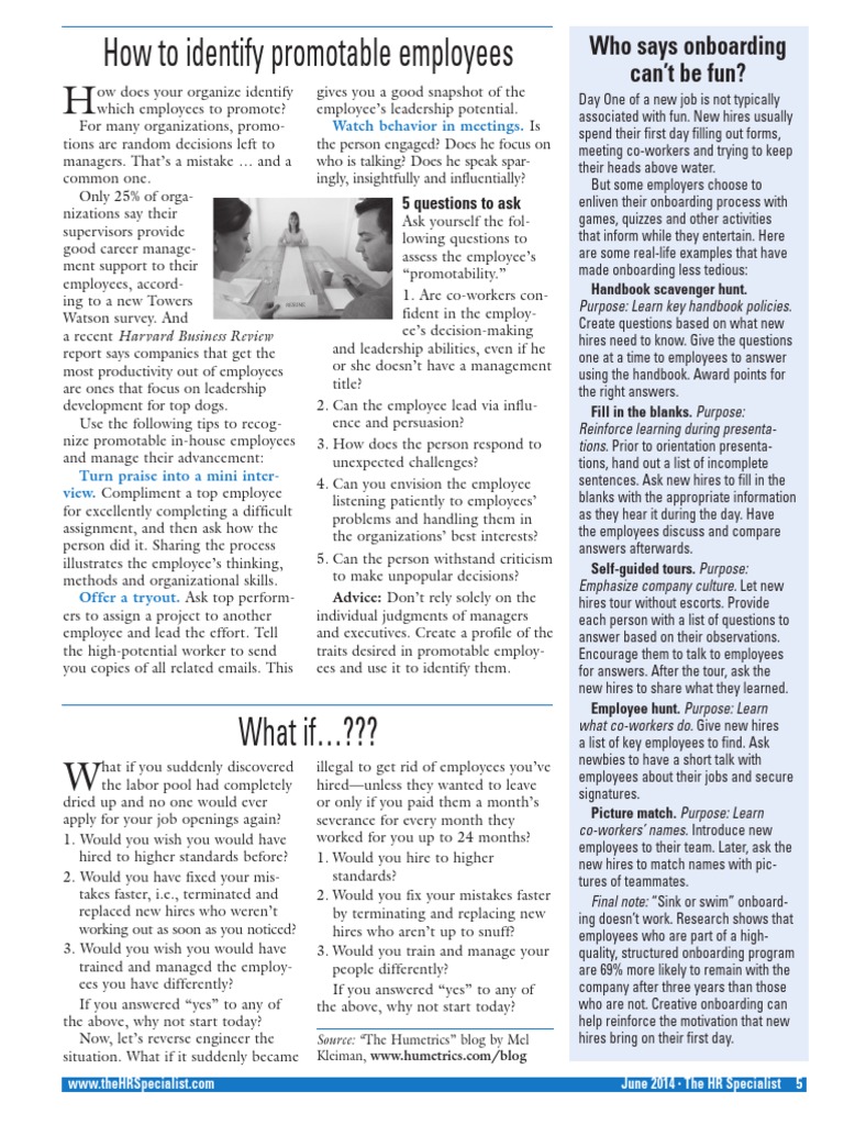 Identifying Promotable Employees Guide | PDF | Employment ...