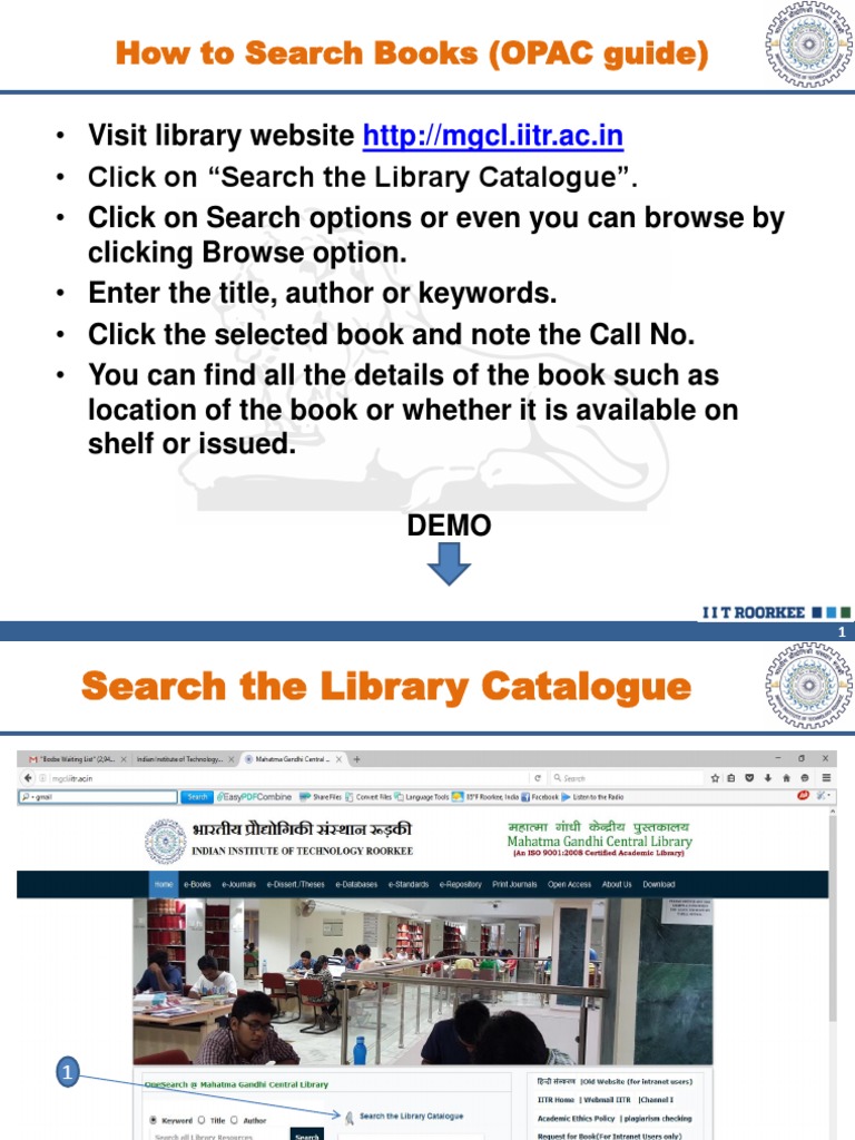 How To Search Books (OPAC Guide) : Clicking Browse Option | PDF