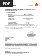 Certificado de Calidad Sikadur 31 HMG