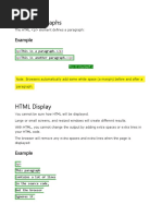 HTML Paragraphs