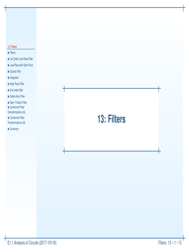 Circuit Filter Types and Functions | PDF | Electronic Filter | Low Pass ...