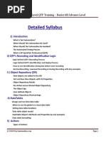 Detailed Syllabus: Expert Level QTP Training - Basics Till Advance Level