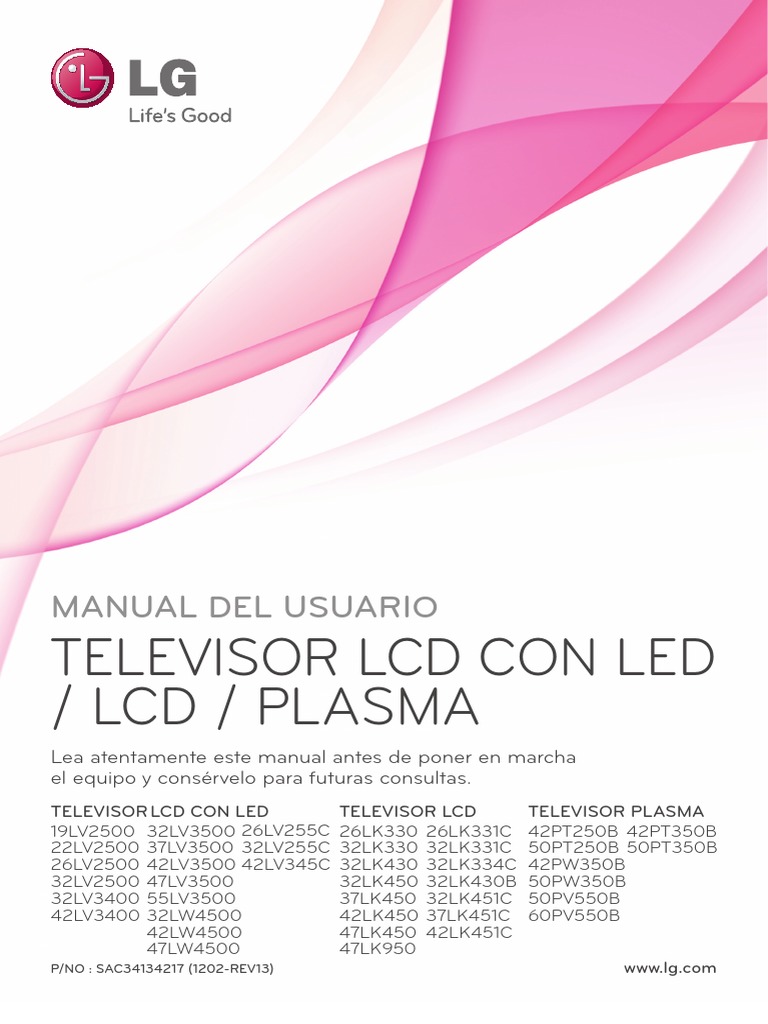 Televisor LCD Con Led / LCD / Plasma: Manual Del Usuario | PDF ...