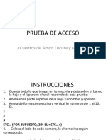 PRUEBA de ACCESO Cuentos de Amor, Locura y Muerte Horacio Quiroga