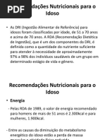 Recomendações Nutricionais Para o Idoso