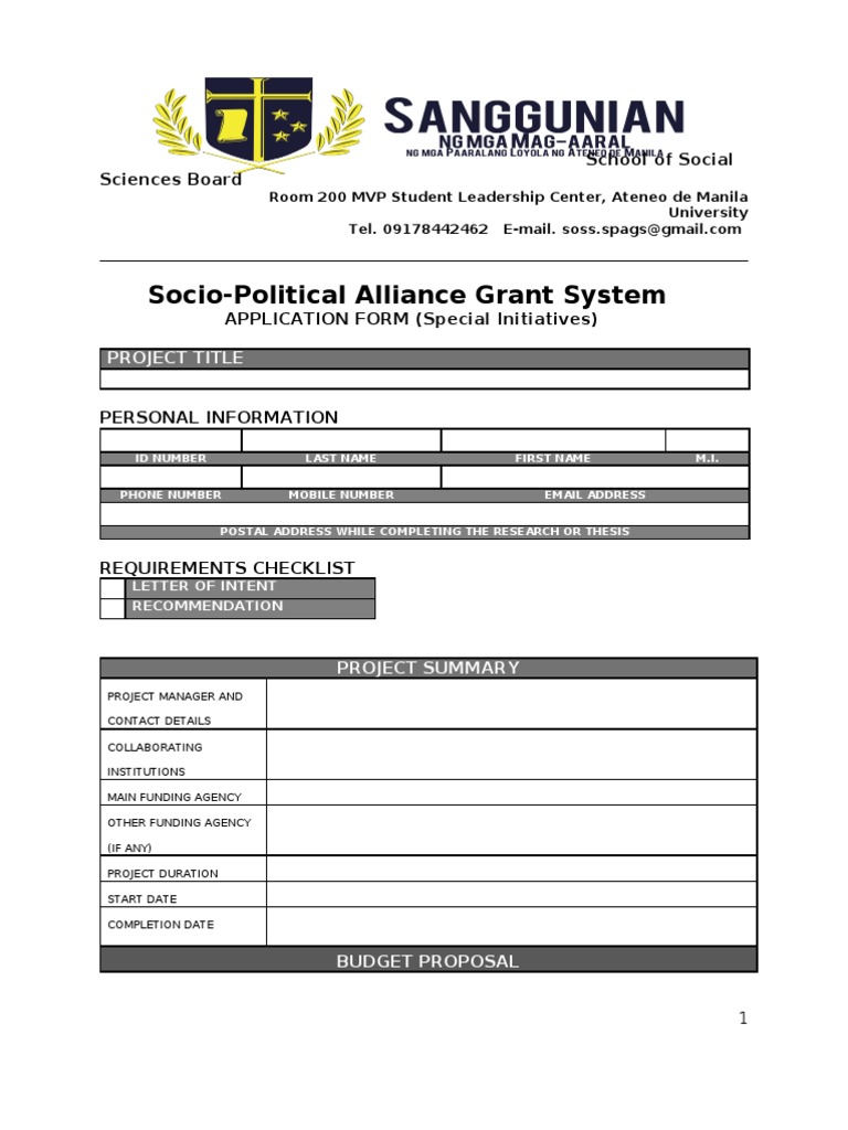 SPAGS - ApplicationForm - Initiatives | PDF | Performance Indicator | Goal