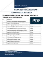 Jadual Senarai Semak Dokumentasi