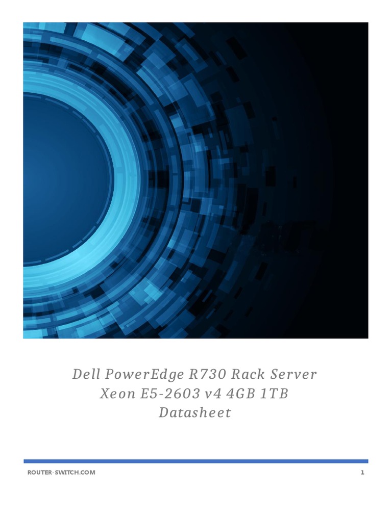 Dell Poweredge R730 Rack Server (Pe - r730 - 1356) Datasheet | PDF ...