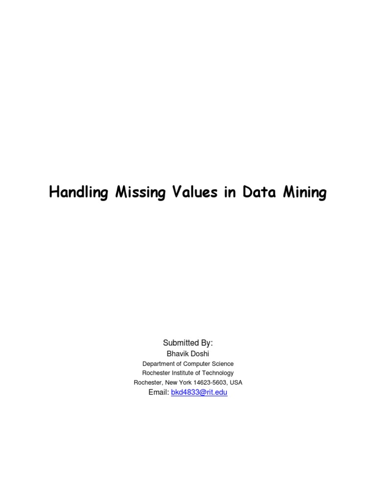 Handling Missing Values in Data Mining | PDF | Data Mining | Data