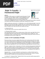  Right to Equality- A Fundamental Right