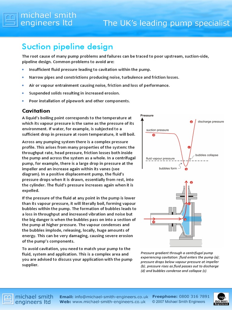 Suction Pipeline PDF Pump Dynamics (Mechanics)