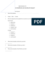 Questionnaires For "Training Needs Identification and Curriculum Development"