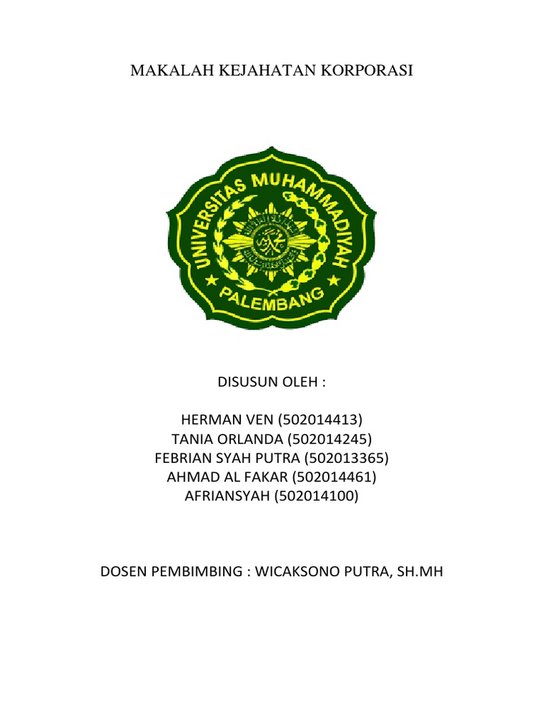Makalah Kejahatan Korporasi