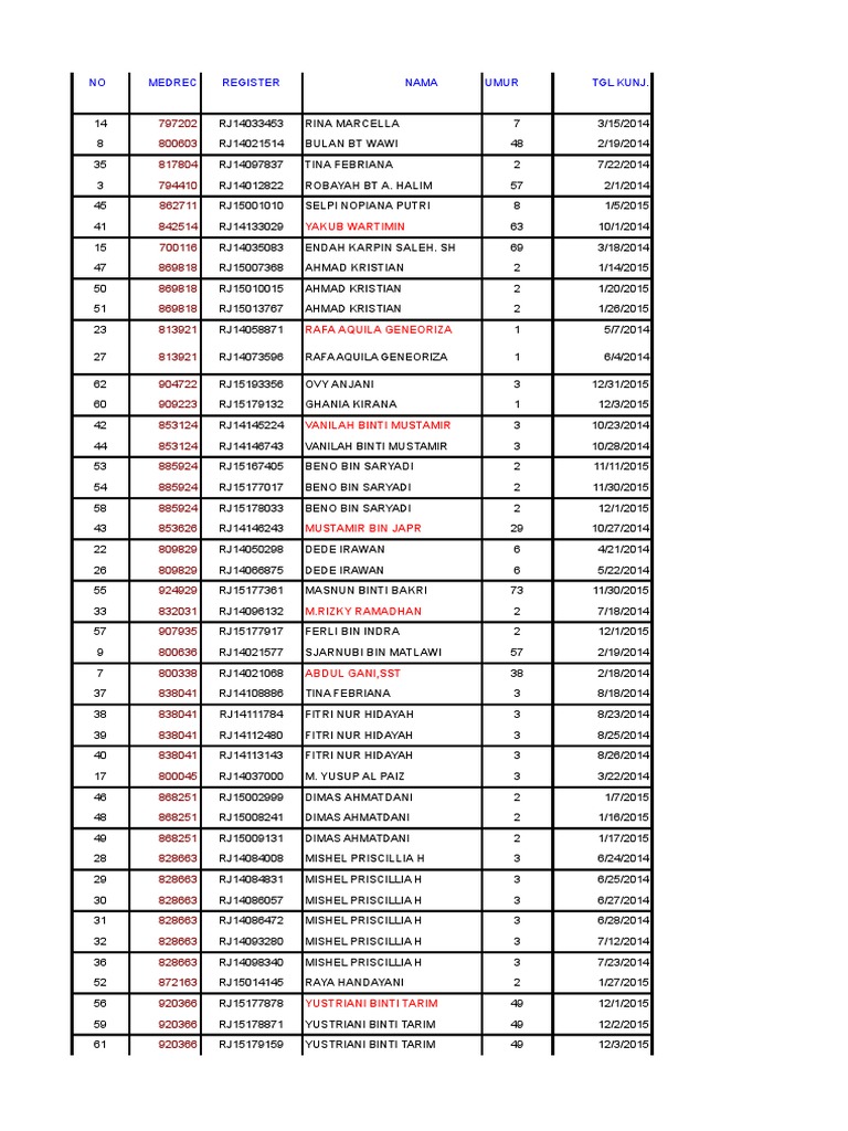 Rekap Excel Penelitian | PDF