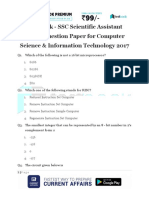 Live Leak - SSC Scientific Assistant Model Question Paper For Computer Science & Information Technology 2017