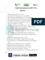 Previously Asked Questions in SSC CGL Sports